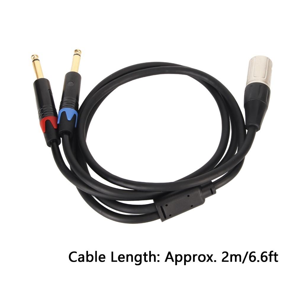 TS Mono Plug Y Splitter Cable Microphone Splitter Cable  for Amplifiers