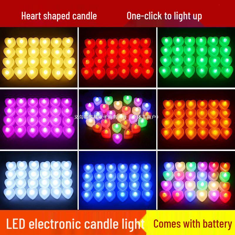 Romantische LED-Kerzenlichter in Herzform für Anträge und Geburtstage