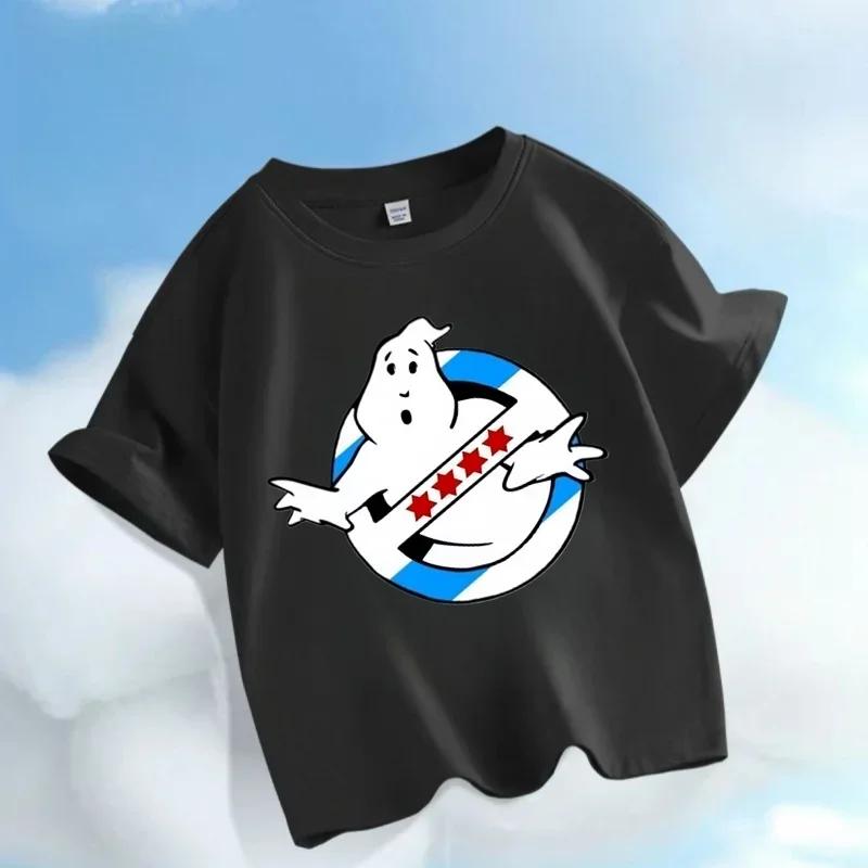 2026 Ghostbusters Daredevil Childrens Comic Game Cartoon Print Boys and Girls Sportswear Casual Shirts Summer Shirts