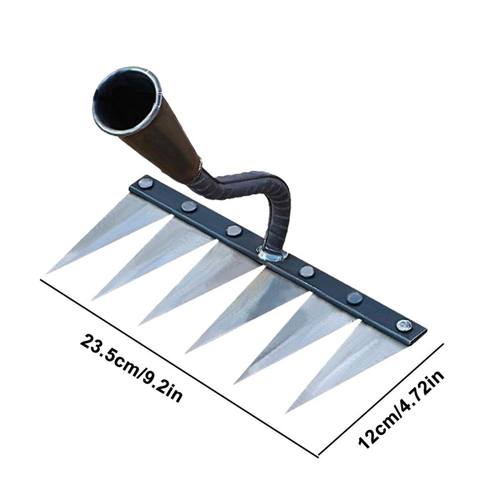 Metal Rake Multifunctional Weeding Hoe Rake Harrow Farm Tool Weeding Scarifier Artifact Agricultural Tools Gardening Lawn