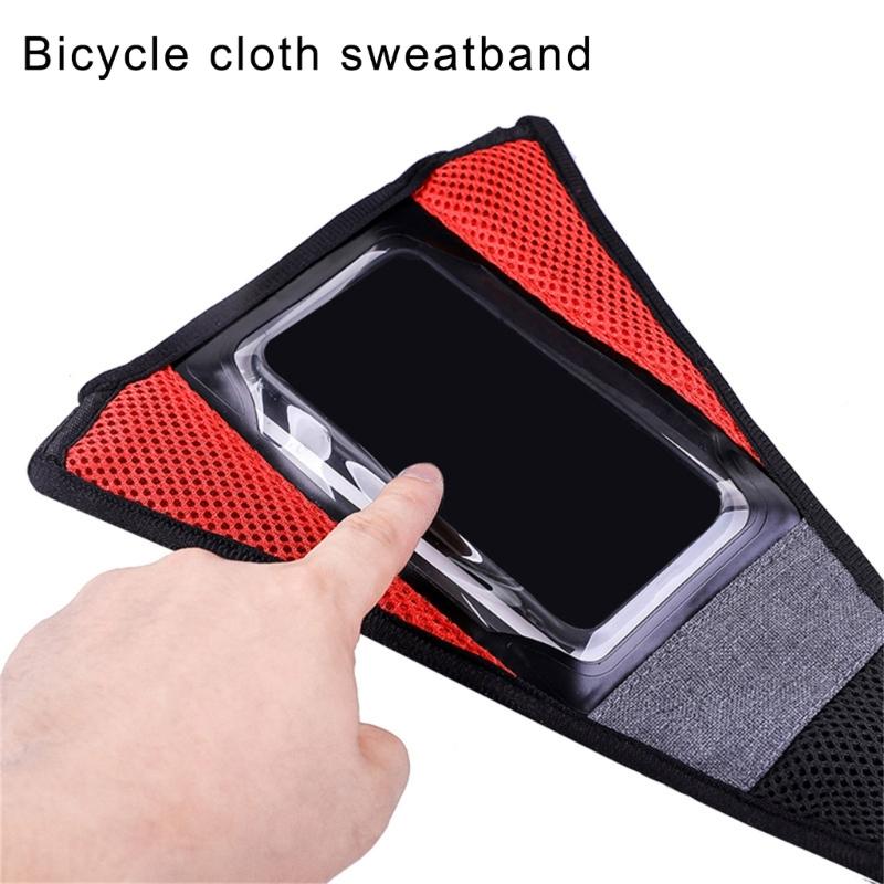 Sweat Net Sweat Absorbs Guard Net with Phone Pouch Protector Cover Bike Frame Sweat Guard for Cycling Training Road Bike