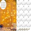6/12Pcs Ball Hanging Glass Vases with LED Candle Terrarium Hanging Tealight Holder for Wedding Home Party Tree Decoration