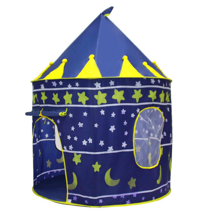 Tragbare Faltzelte für Babys und Kleinkinder, Schloss, Kinder, Rosa, Blau, Spielhaus, Camping-Spielzeug, Geburtstag, Weihnachten, Outdoor-Geschenke, Zimmerdekoration