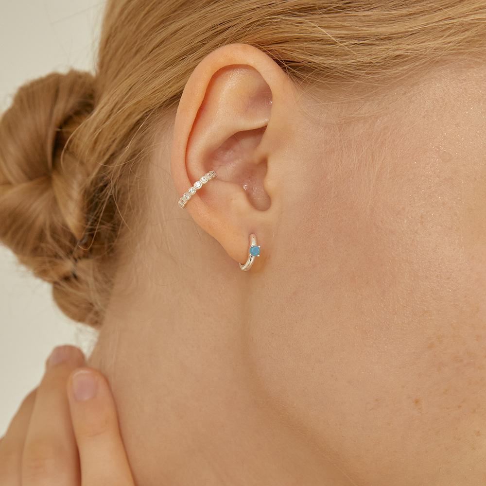 Lunne Silver Flower Dot Q Ear Cuff #Lse06