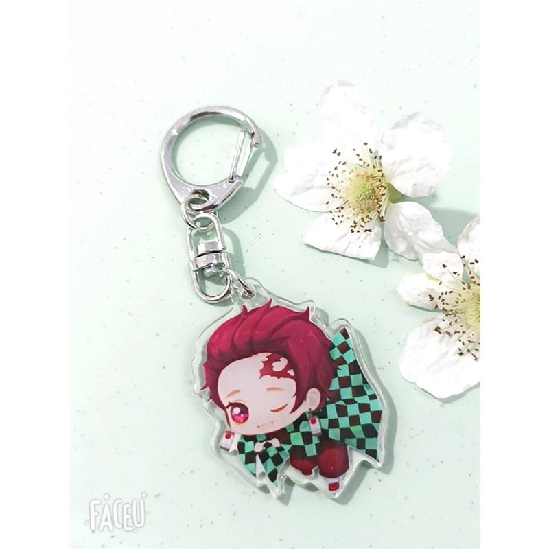 Anime Keychains Keychain Demon Slayer Kimetsu No Yaiba Acrylic Key Ring Cute Funny Cartoon for Friends