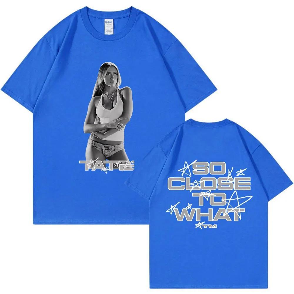 Tate McRae Si Près De Quoi T-shirt Imprimé Graphique d'Album Hommes Femmes Vintage Hip Hop T-shirts Coton Surdimensionné T-shirts