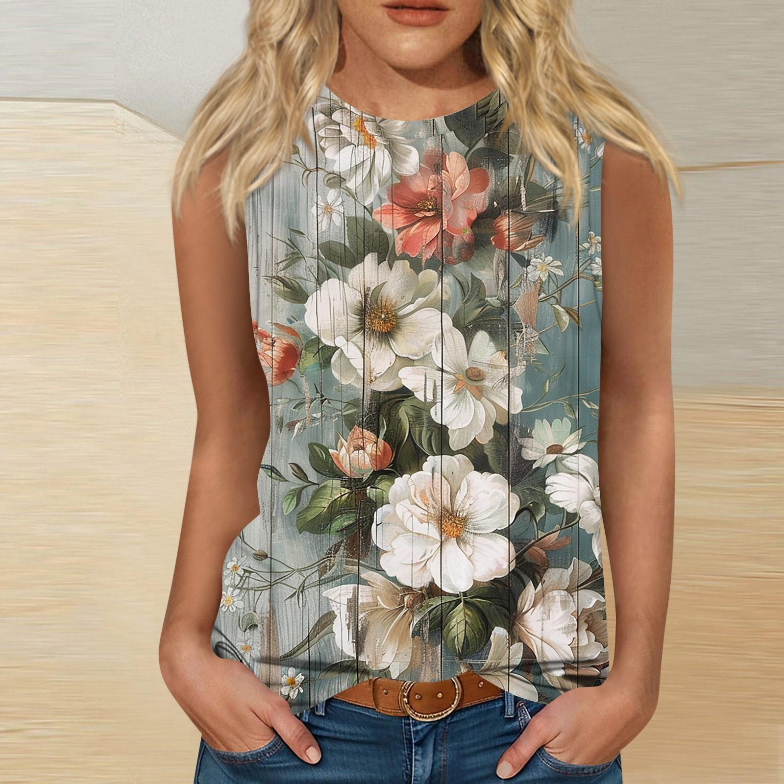 

Женские повседневные топы-туники для ношения с леггинсами Летние рубашки без рукавов с принтом Майки Блузки XL белый