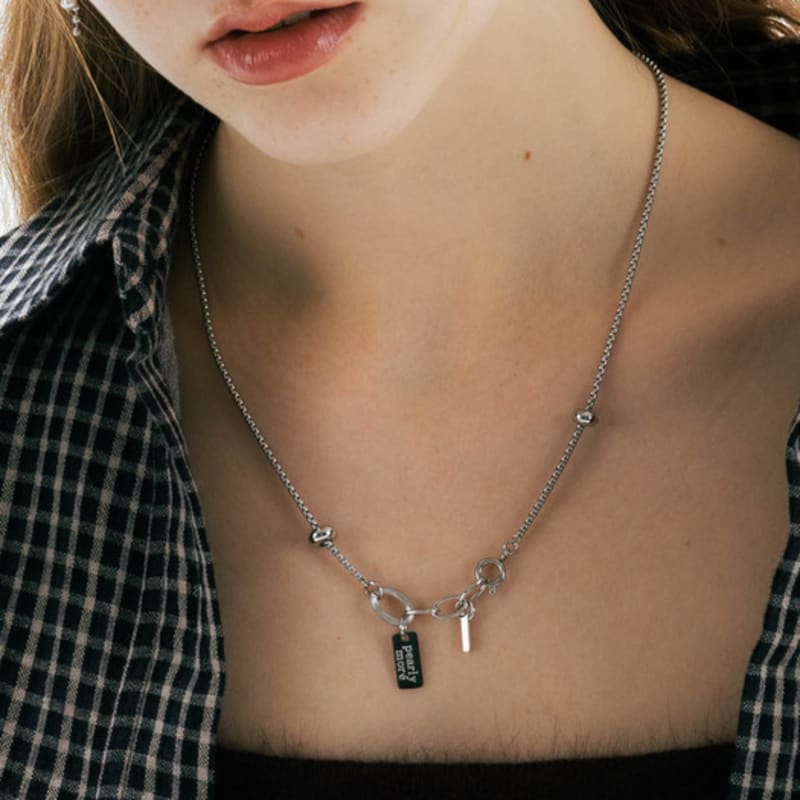 Pearlymore Simple Box Chain necklace_PM24N018WT