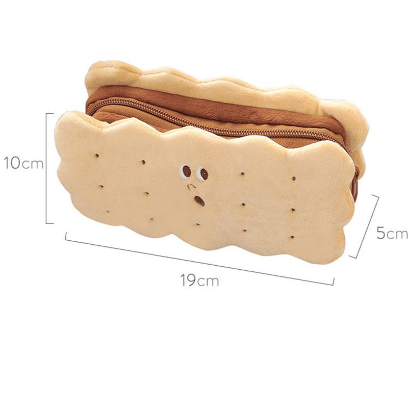 Mode Sandwich Kekse Niedlich Federmäppchen Schule Bleistiftbeutel Farbe Plüsch Stiftetui Student Schule Schreibwaren Tasche Kinder Stiftbeutel