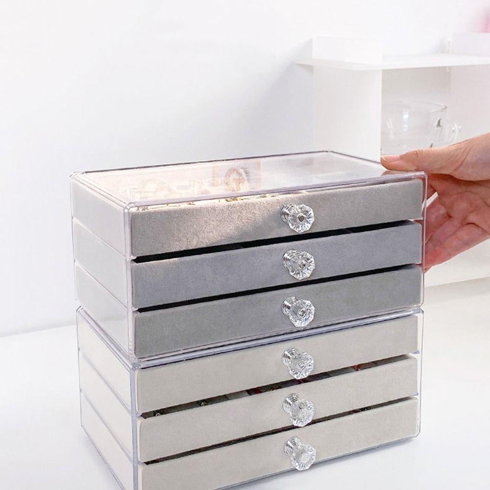 Large Capacity Acrylic Jewelry Organizer Stackable Drawer Jewelry Box Jewelry Display Box  Desktop