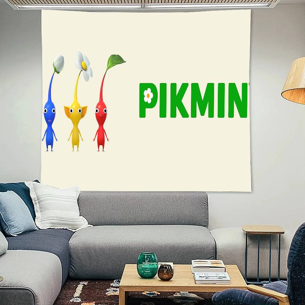 Pikmin 4 Lustiger Wandteppich Dekoration Schlafzimmer Wohnheim Hintergrundtuch Ferienhaus Party Wohnzimmer Clubtuch