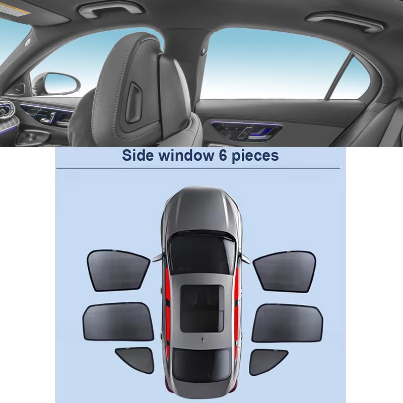 Car Mesh Sunshade For Mercedes-Benz C-Class W205 Sedan 2014~2021 2018 Sun Visor Window Shade Privacy Curtains Auto Accessories