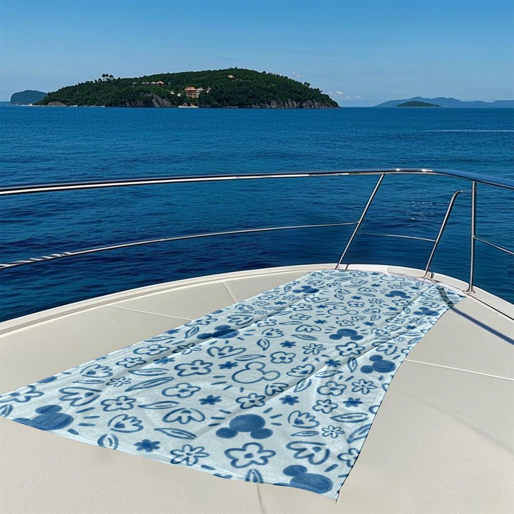 Blue Mickey Doodles Quick Drying Bath Towel Microfiber beach towel - light weight swimming camping  yoga beach out