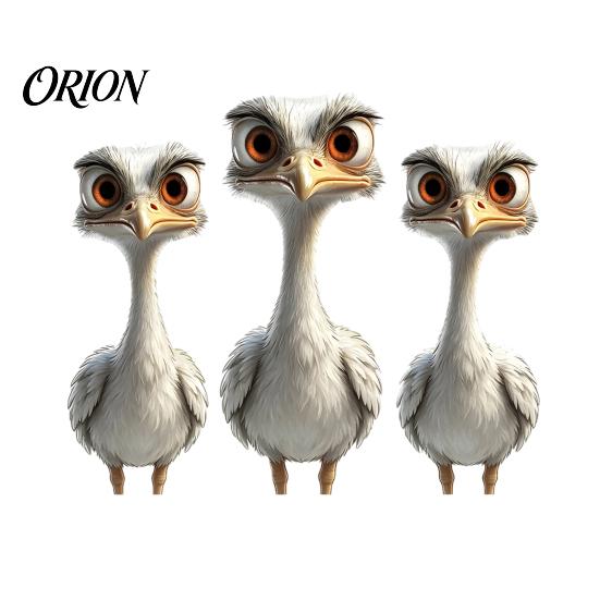 Stereoscopic Animal Wall Art Cute Ostrich Static Window Clings, 3D Break Through Decals, No Easy to Apply Graphics Glue PVC Stickers for Kids Bedroom