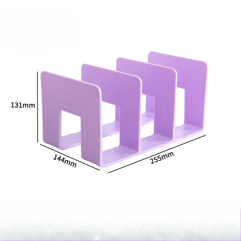 

Прозрачный книжный подставка для студенческого рабочего стола, разделительная полка, книжный стеллаж, офисная полка для хранения данных, перегородка 3 columns фиолетовый