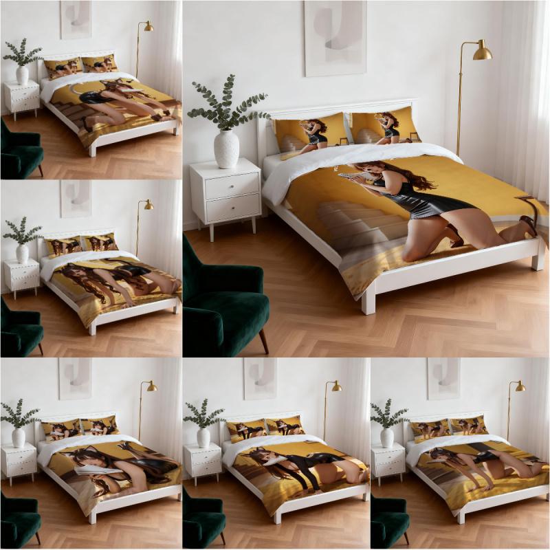 Euphoria Season 3Woof Woof Cat Girl Printed Duvet Cover Set Soft Bedding Set For Adults Bedroom Decor