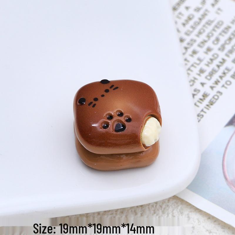 DIY Resin Cream Glue Hair Clip & Crocs Charm - Cat Sandwich & Double Layer Chocolate Food Toy