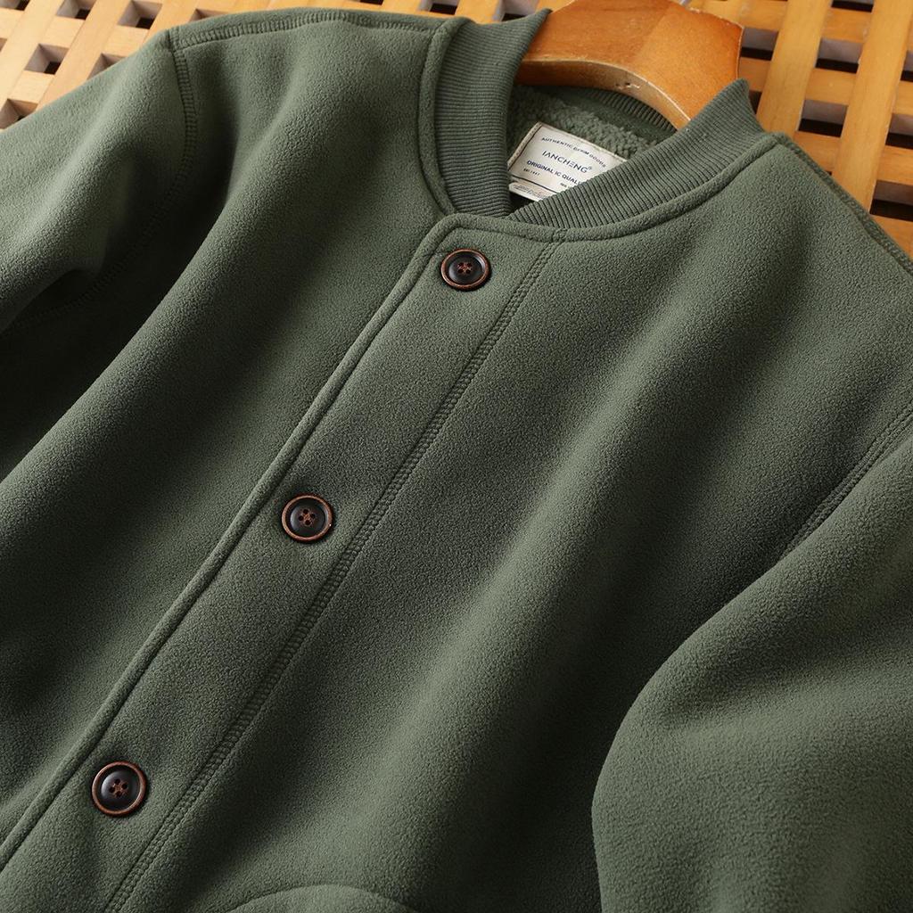 2026 New Style Double-Sided Fleece-Lined Baseball Jacket - Unisex Thickened Warm Outerwear for Autumn/Winter