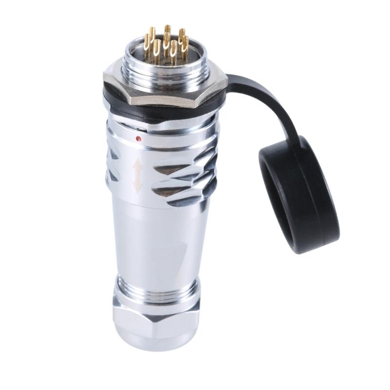 SF2010 Waterproof Industrial Connector SF2012 Female Plug & Male Socket IP67 2Pin to 12Pin For 20mm Panel Mount