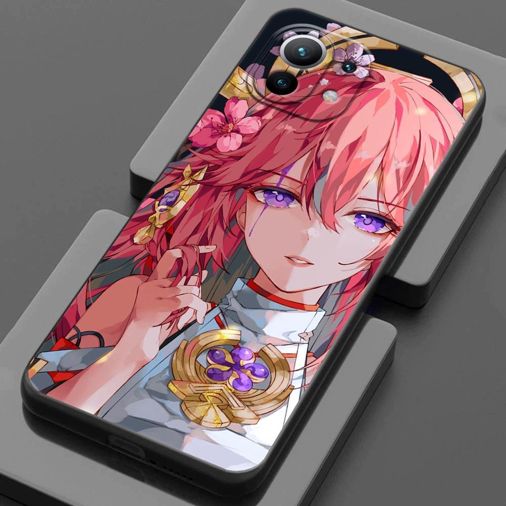 Phone Case for Xiaomi Mi 11 Lite 5G NE 11i 11X 11T 12 Pro Poco  F3 X3 GT X4 NFC Pro Cases Cover Anime Genshin Impact Flower Game