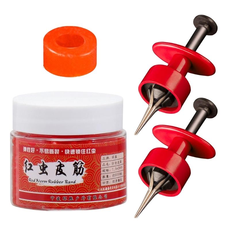 2pcs Banding Coarse Fishing Terminal Tackle Rubber Bands Fishing Pellet Baits Bander with Rubber Bands 1