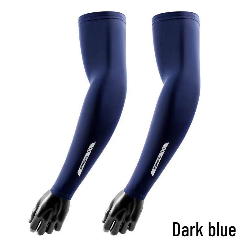 

Men s High Elastic Ice Silk UV Protection Arm Sleeves for Summer - Breathable, Sunshade Sports Cycling Gear One Size темно-синий