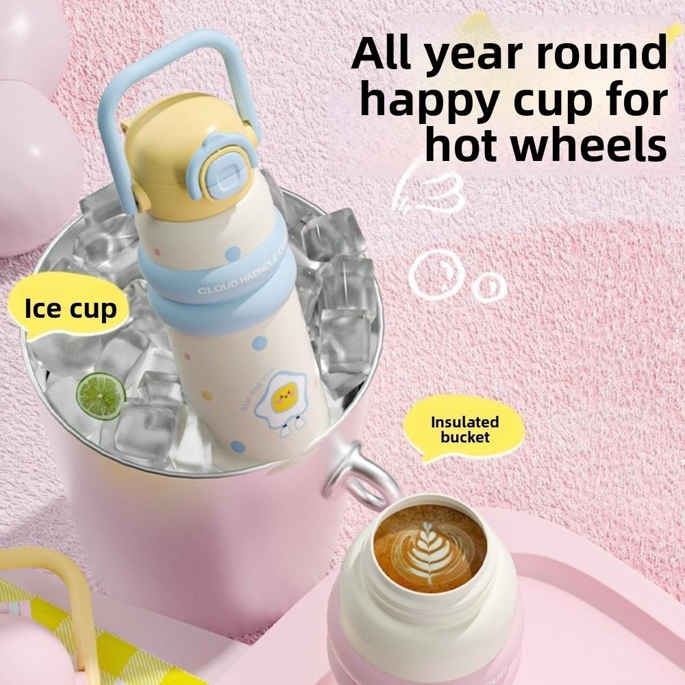 Portable Handheld Thermos Cup Leak-Proof Vacuum Flask Unique Thermos Water Bottle  For Women