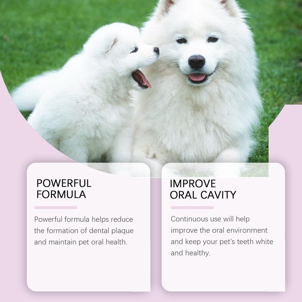 Spray Dental para Pets Spray de Higiene Oral e Limpeza de Dentes para Pets para Remover Manchas e Amarelamento