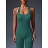 Summer Sexy Backless Halter Gym Jumpsuit Women's Fitness Suit Sports Overalls for Woman Tracksuit Yoga Clothing Elasticity Black Workout Sportswear