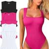 2025 Sexy U-Neck Slimming Tank Bodysuit for Women-Sleeveless Bodycon Jumpsuit, Stretchy Tight Vest Top with Snap Closure,Viral Figure Hugging Outfit