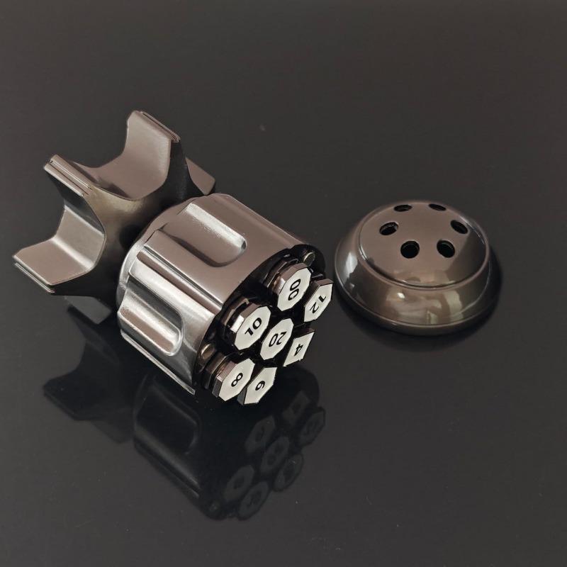 Набор из 7 металлических многогранных игральных костей с вращающимся револьверным — фото 6
