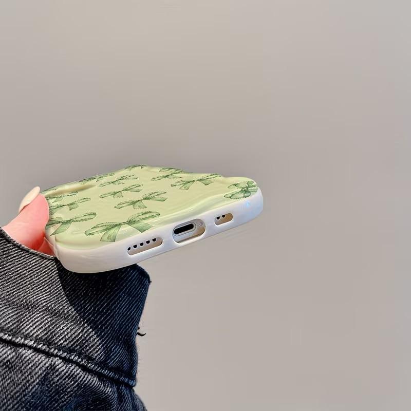 Green Bow Watercolor Pattern Phone Case for Samsung Galaxy S26 S25 S24 S23 S22 Ultra Plus FE A16 A17 A37 A36 A57 A56 A55 Cover
