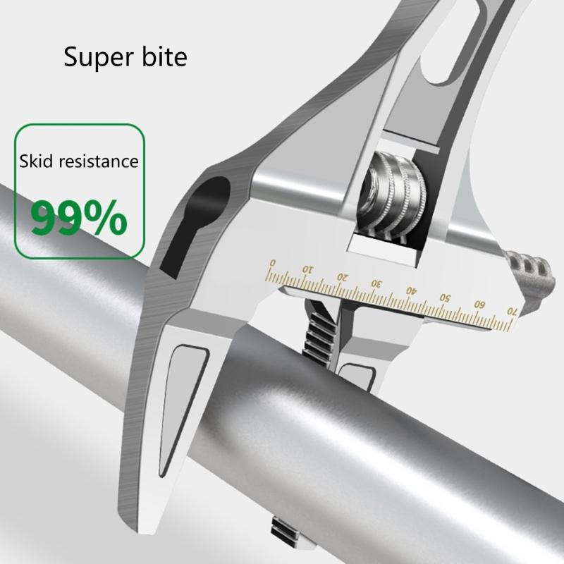 Adjustable Wrench Large Opening Bathroom Spanners Wrenches Wide Jaw 6-68mm Aluminum Alloy Spanners Wrenches