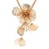 Personalized Flower Pendant Necklace Statement Chunky Necklace for Women Girl Gifts Rhinestone-Flower Clavicle Chain