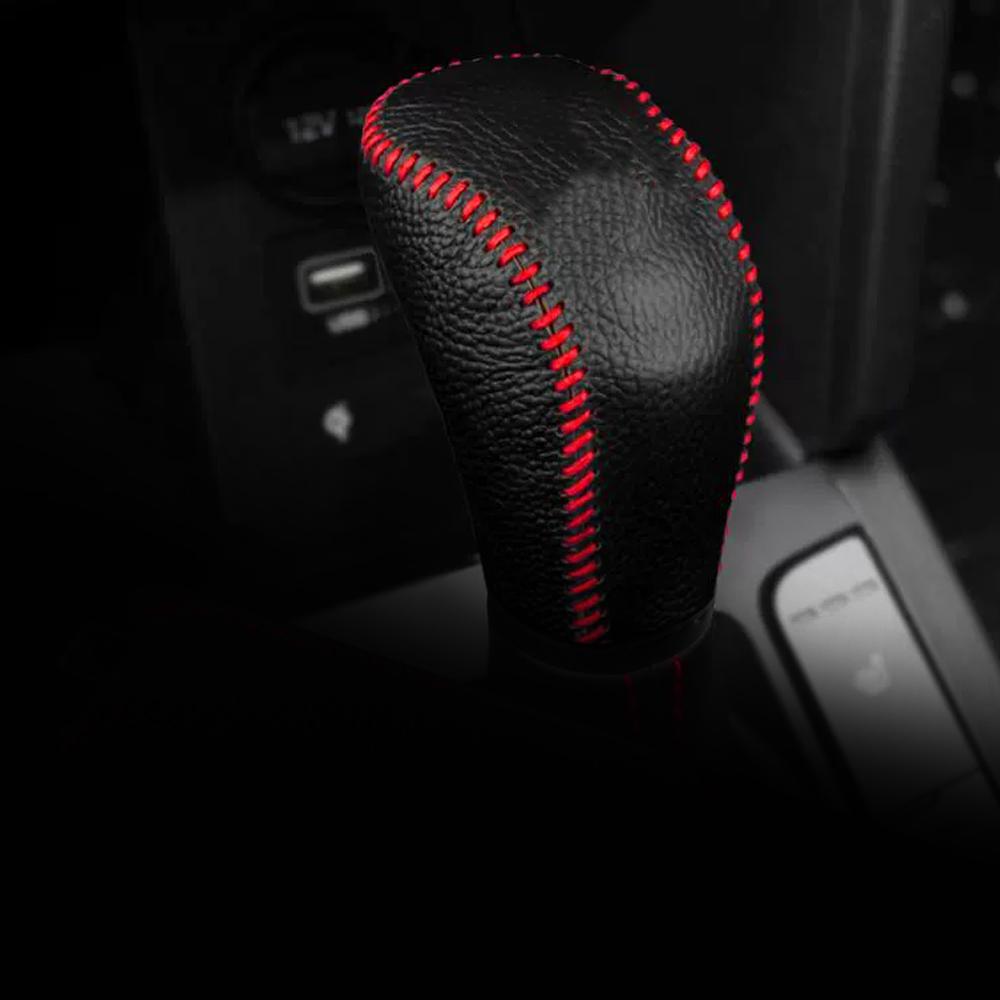 Leather Gear Head Shift Knob Cover for Hyundai Creta Ix25 IX25 2017 2018 2019 AT Automatic Gear Collars Protector Accessories