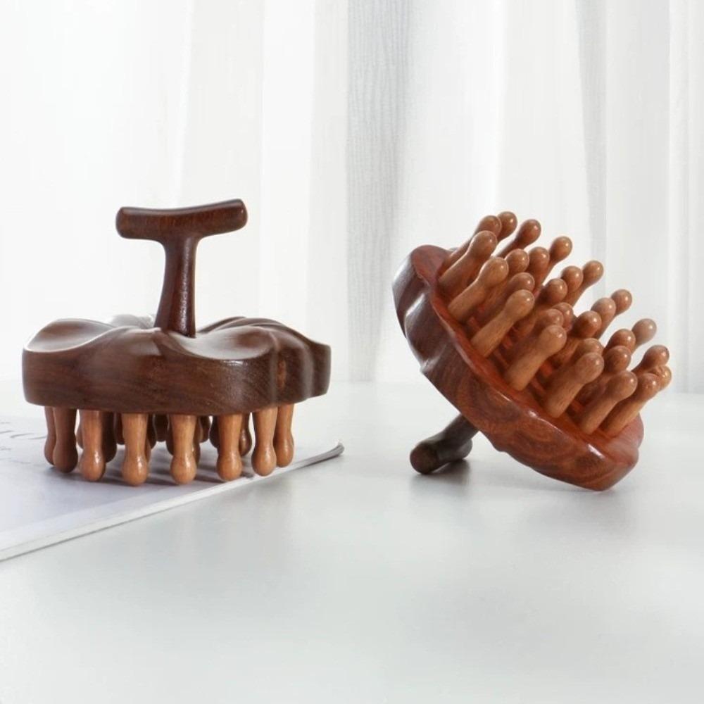 Circular Tooth Therapy Massage Comb Sandalwood Scraping Body Massager  Women/Girl