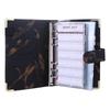 Zipper Envelope PU Leather Notebook Binder 6 Ring Binder Marble Budget Binder Marble Notebook