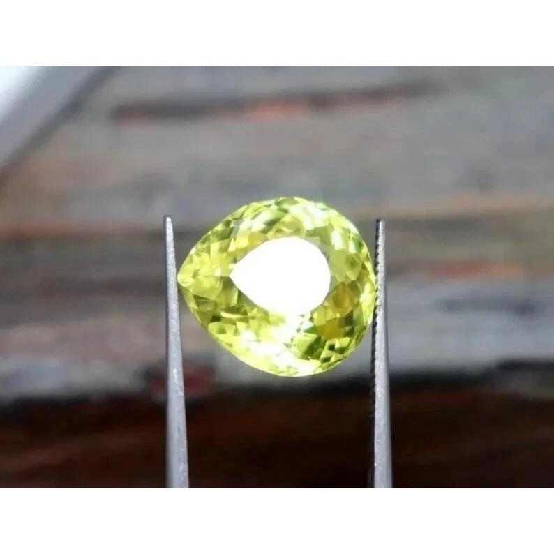 11+ Ct Natural Awesome Yellow Sapphire Ceylon Pear Cut Beautiful Gemstone