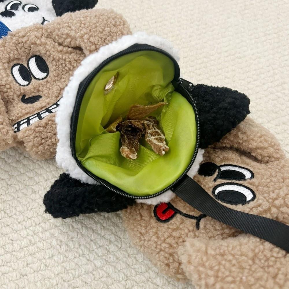 Portable Cartoon Dog Poop Bag Carrier Cute Dog Garbage Holder Cleaning Supplies with Buckle Pet Waste Bag Dispenser Outdoor Use