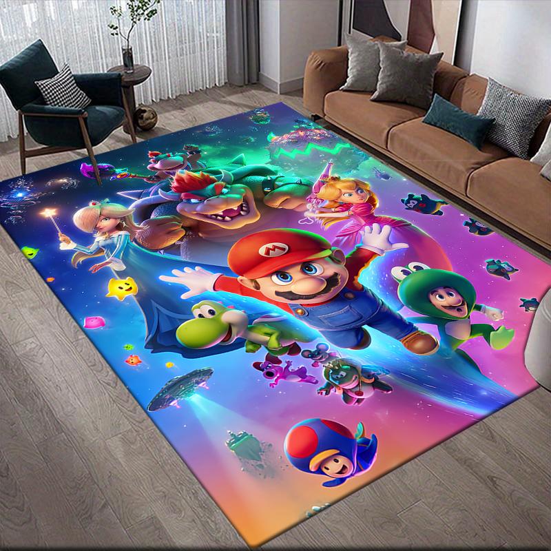 Super Mario Classic Poster Area Rug, Mario Fan Soft Carpet, Perfect Gift.chl