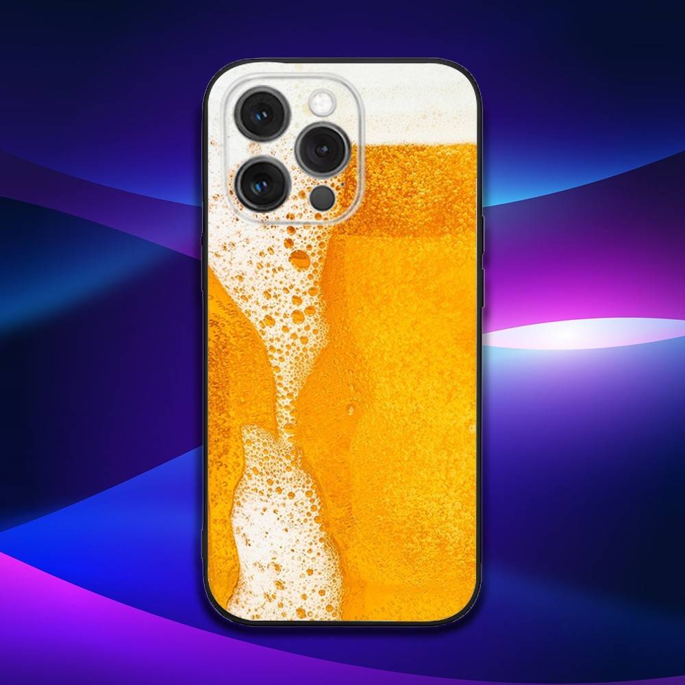 Beer Print Phone Case For iPhone 17,16,15,14,13,12,11,Pro,Max,Plus,X,XS,SE4,E,Mini,Soft Black Case