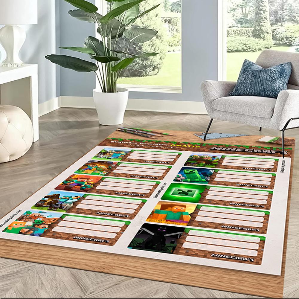 Minecraft 504 Carpet Perfect for Balcony Playrooms Decorate room Kitchen Anti-slip Rug Anime Office Decor Perfect Birthday/Christmas Gift Idea