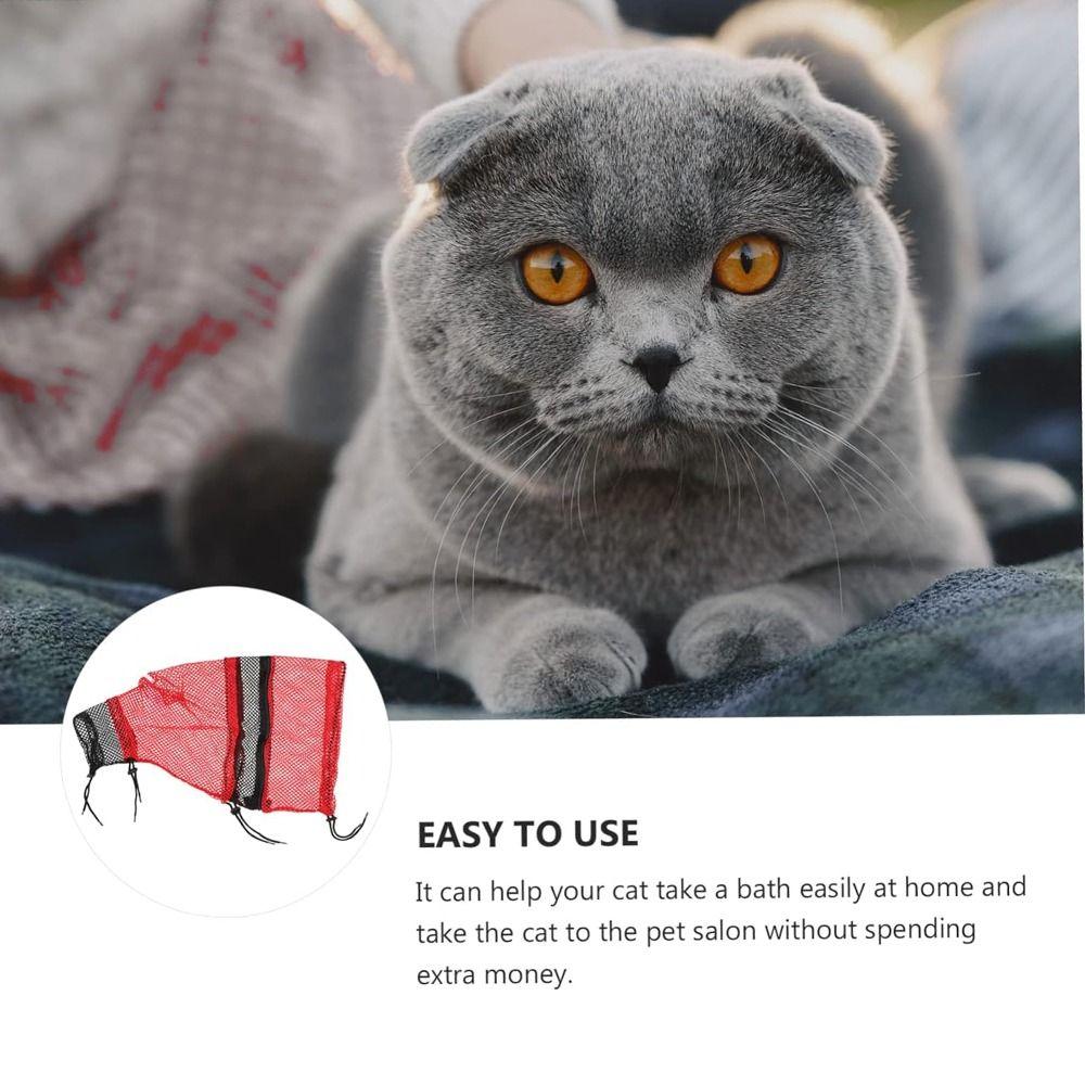 Breathable Mesh Cat Shower Wash Net Anti-bite Cat Grooming Restraint Bag Cat Bathing Bag  Bathing