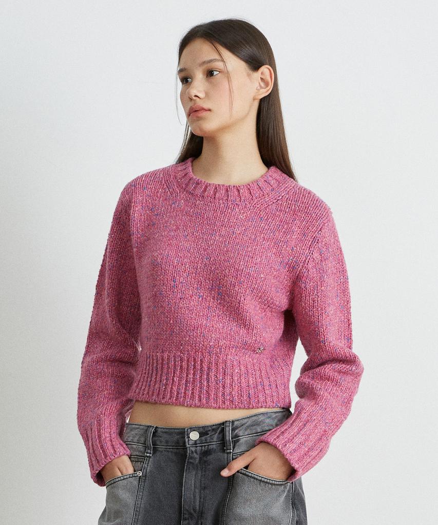 KIIMUIR (Women) Wool Nepsa Crop Crewneck Knit_Pink