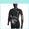 Punk-Motorradtasche für Damen aus PU-Material mit Kettenriemen für den täglichen Gebrauch