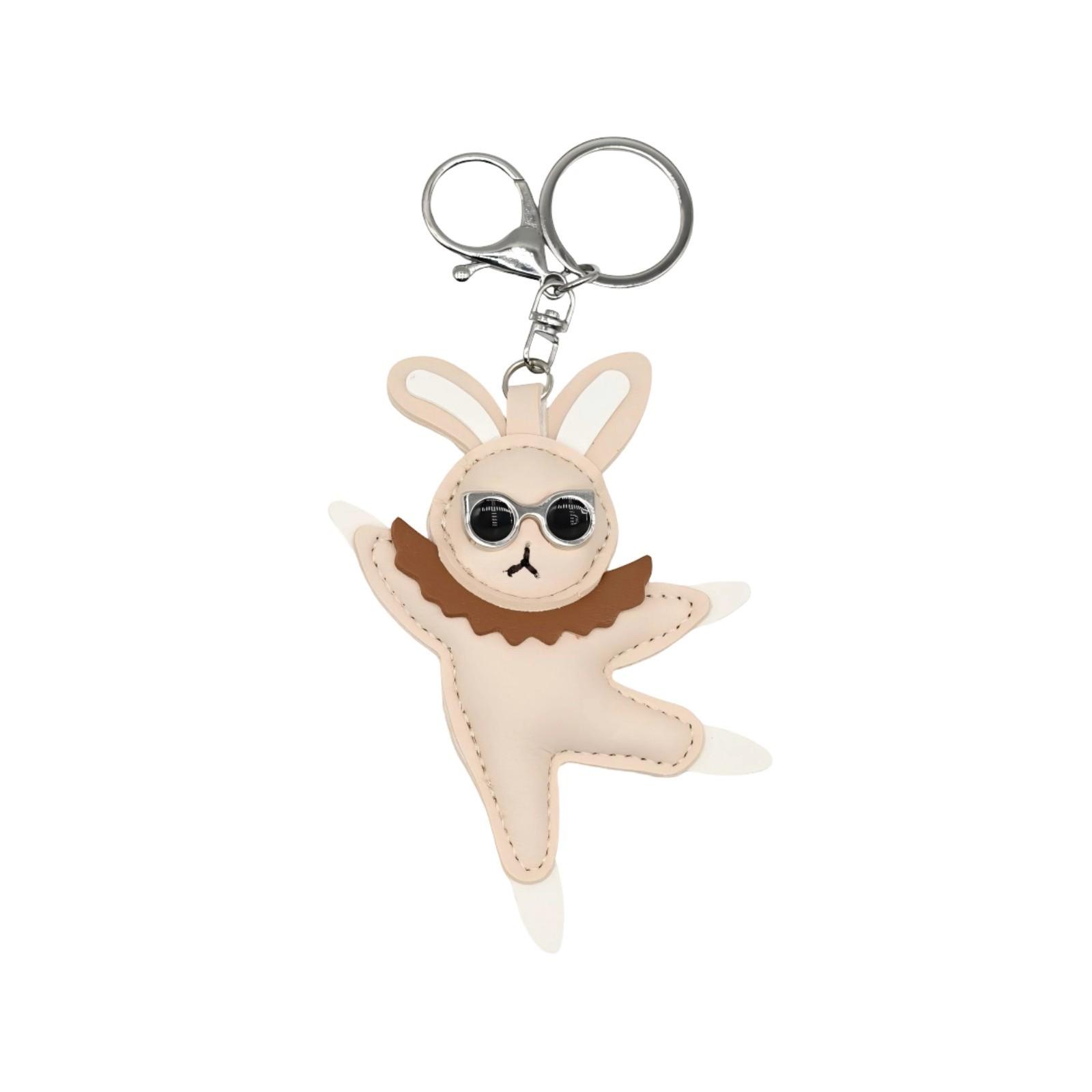 Handcrafted Rabbit Ballet Keychain Premium User Friendly Material Stylish Accessory For Cards Keys Everyday Use белый