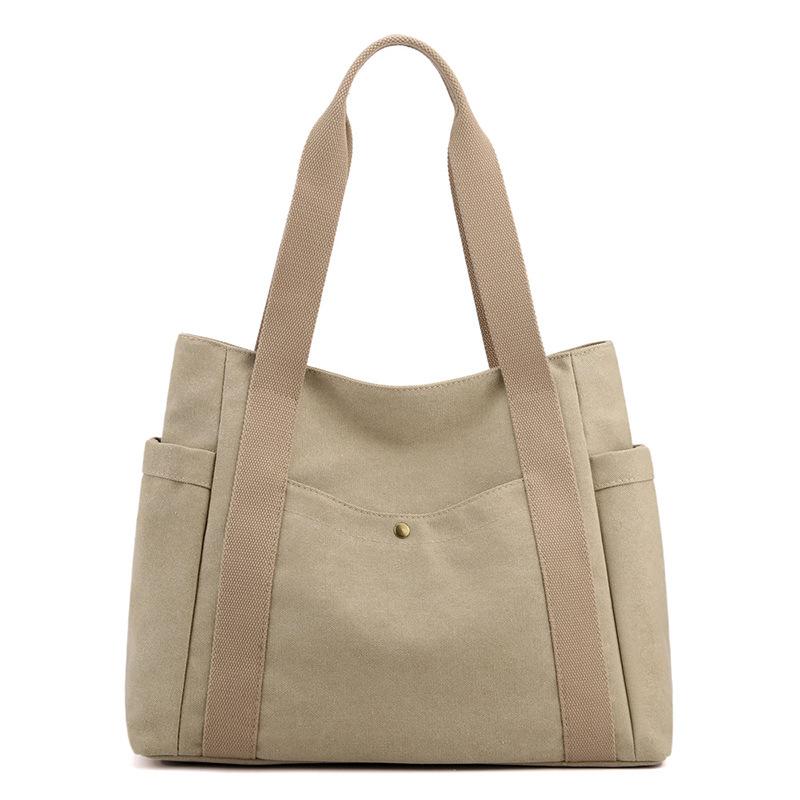 Portable Shoulder Large Bag Canvas Bag Women'S Bag Large Capacity Fashion Bag Women'S Literary And Simple Tote Bag