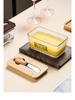 Transparent Glass Butter Dish with Lid & Spreader - Cheese Fresh-Keeping Box for Home Use
