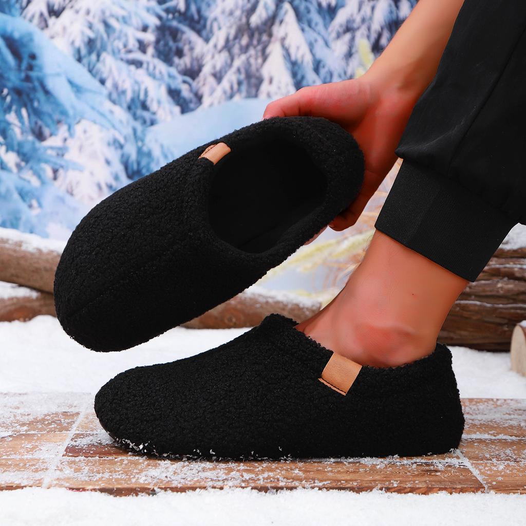 New Men Winter Slippers High Quality Soft Plush Warm Slippers for Women Non-Slip Indoor Home Footwear Comfortable Couples Shoes