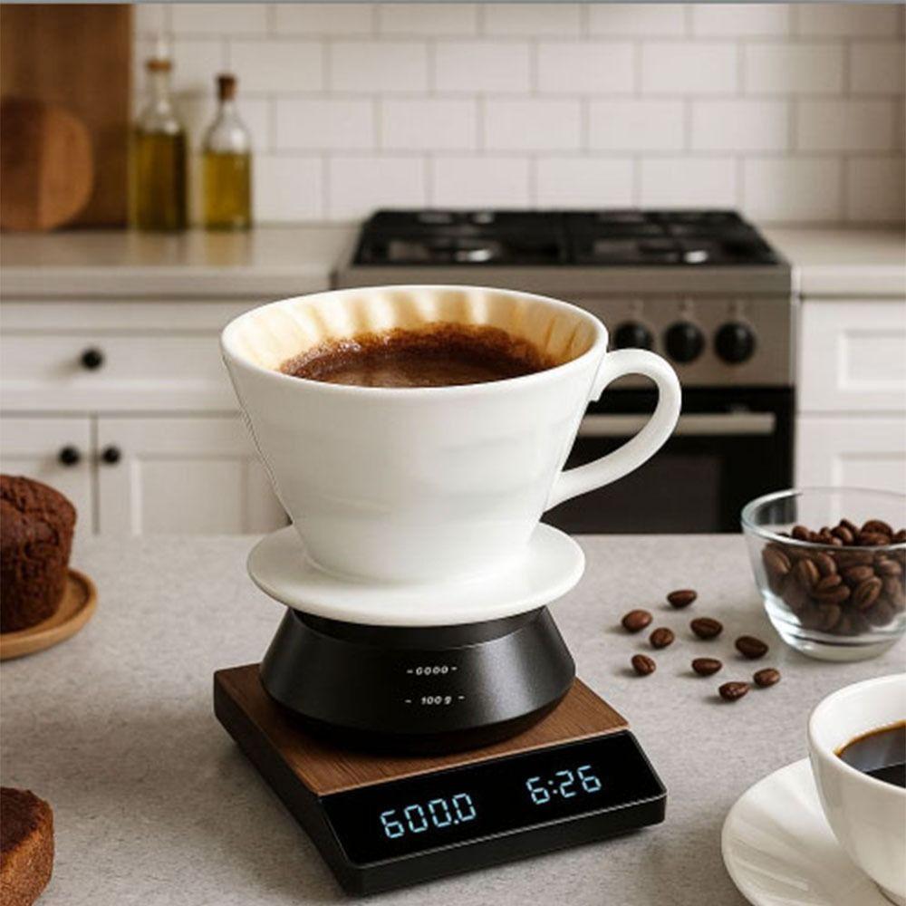 LED Mini Wooden Tea Scale Type-c Precision Tea Scale Electronic Tea Scale  Coffee Weighing